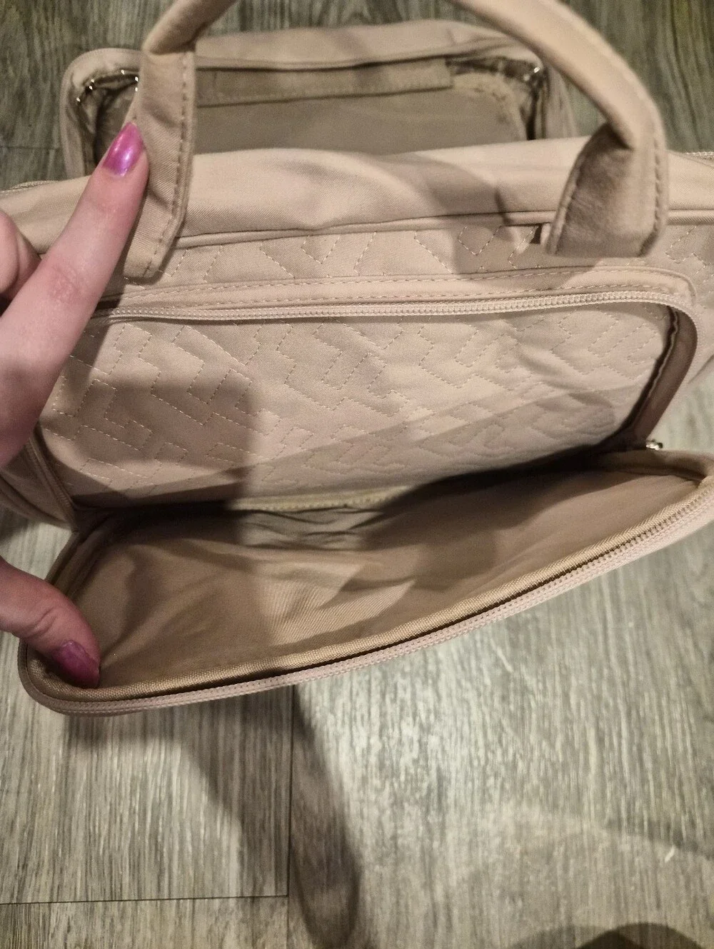 Quilted Light Pink Travel Tote Bag